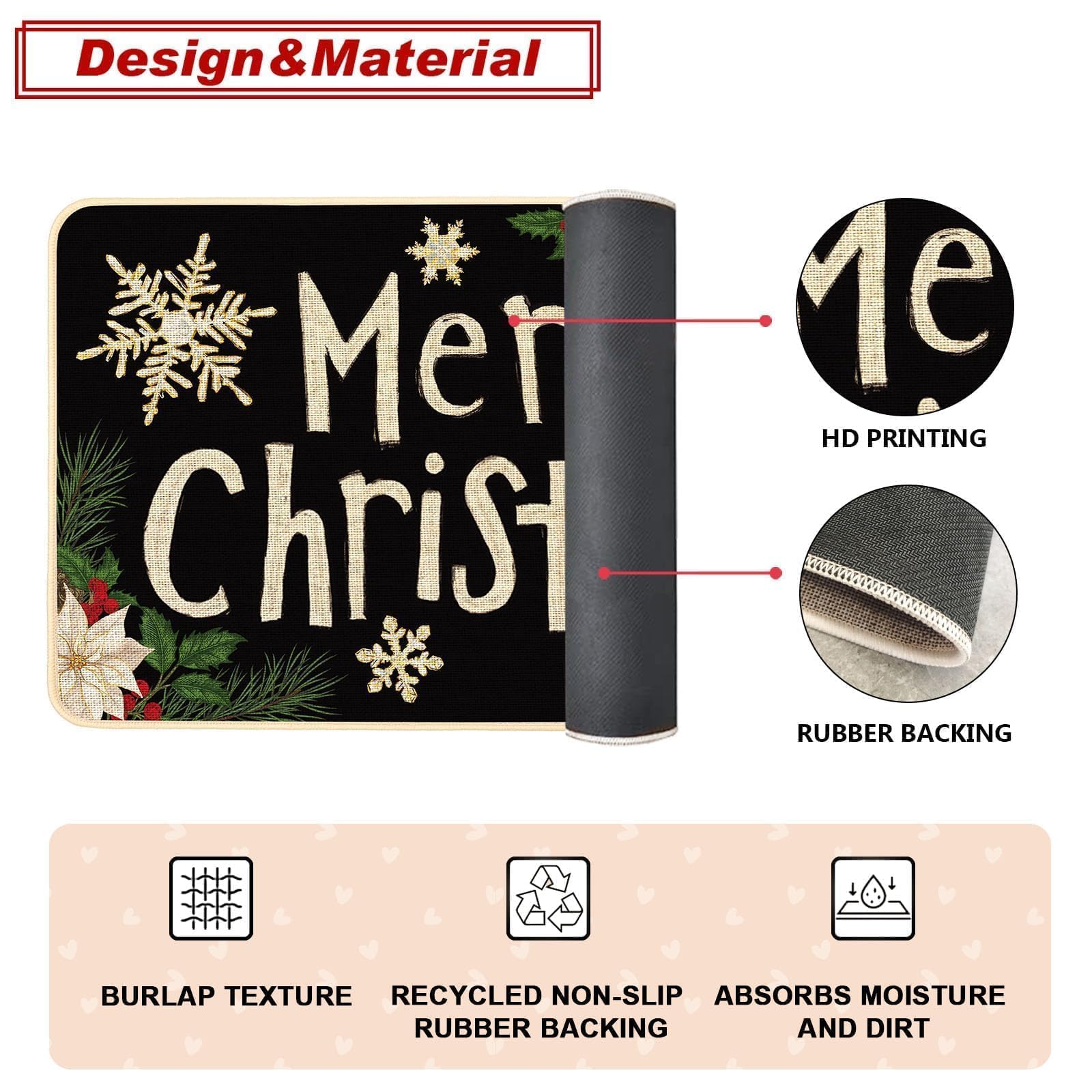 Baccessor Christmas kitchen mats Festive dining setup enhances dining spaces.
