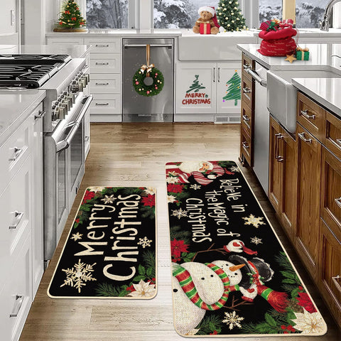 Baccessor Christmas kitchen mats Santa Claus 17x47 festive non-slip protection.