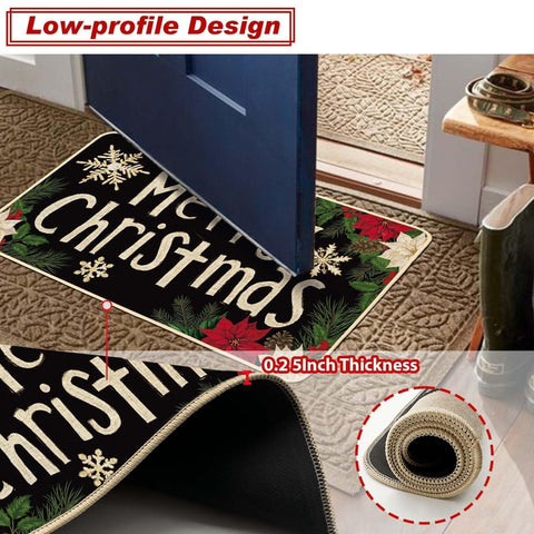 Baccessor Christmas kitchen mats Snowflakes 17x47 easy to clean and machine washable.