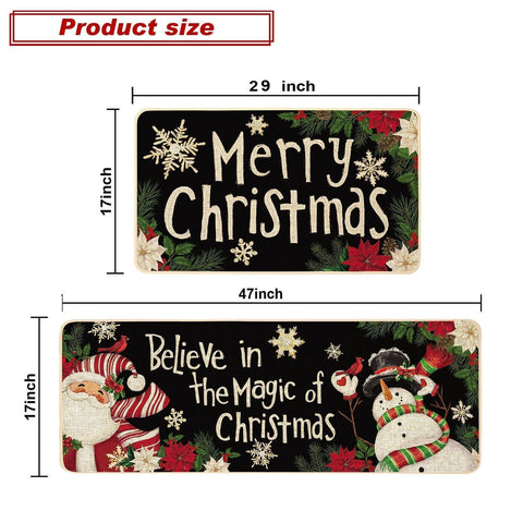Baccessor Christmas kitchen mats Snowman 17x29 absorbs spills while brightening the room.