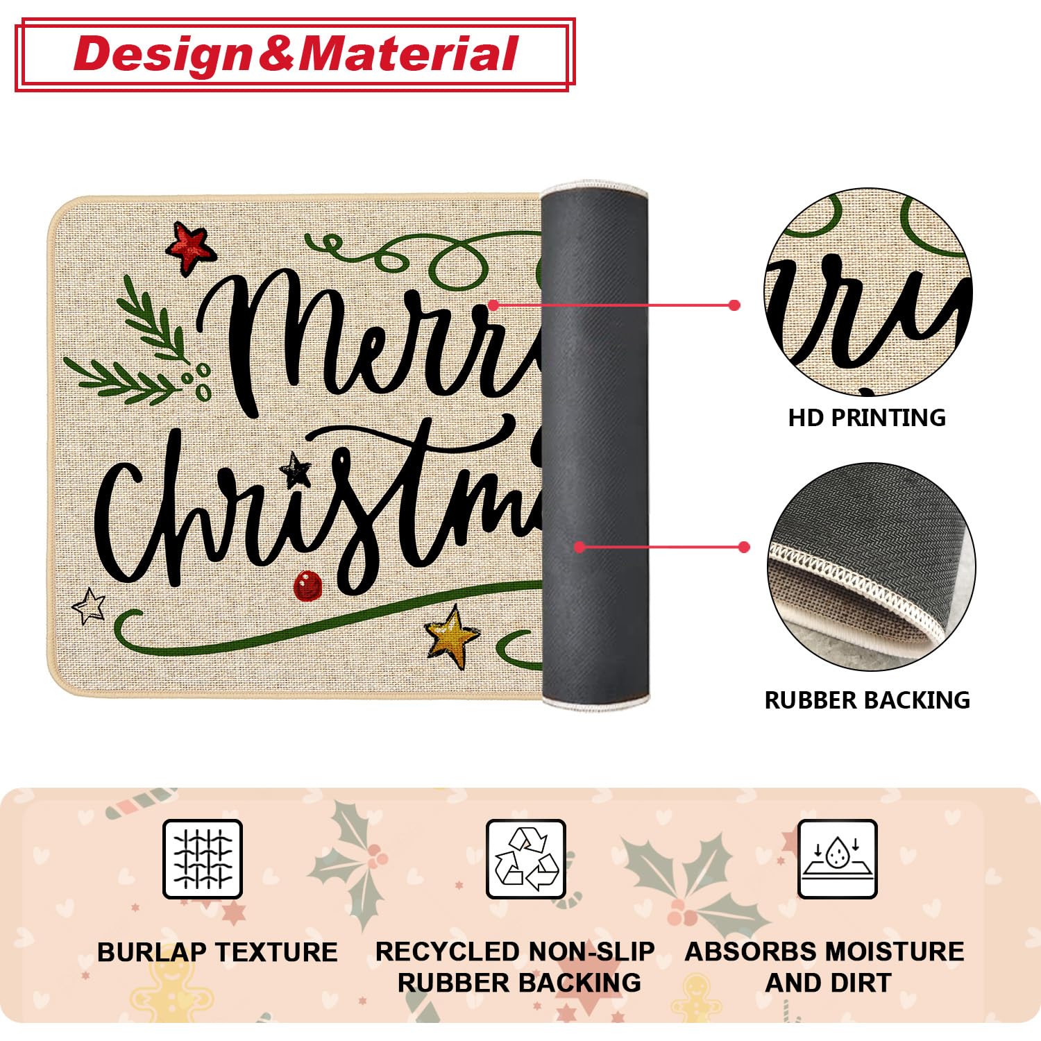 Baccessor Burlap top and durable backing blend style with practicality.
