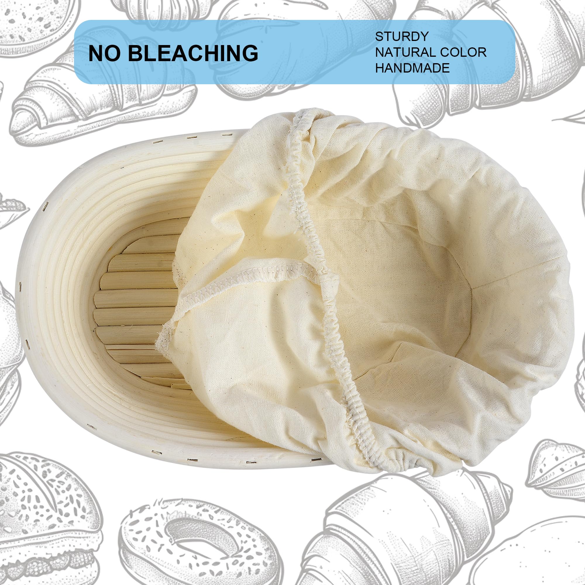 BACCZZY linen liner included for clean, nonstick dough proofing