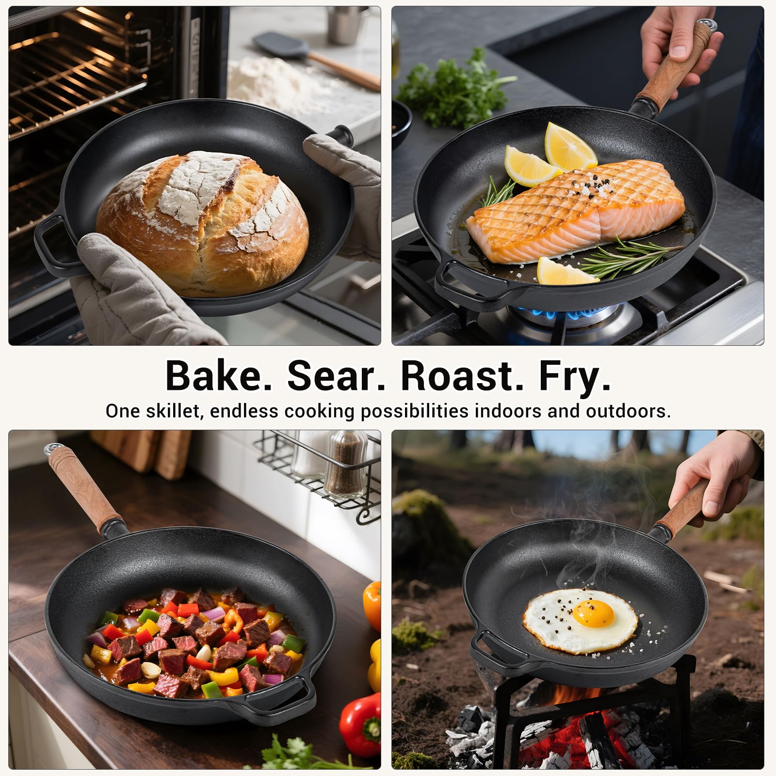Bachdomc tempered glass lid locks in steam for juicy, tender results.