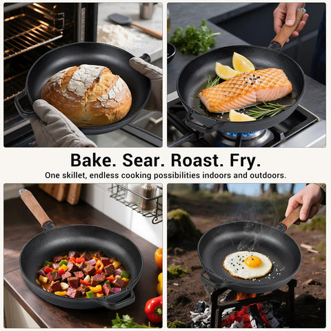 Bachdomc tempered glass lid locks in steam for juicy, tender results.