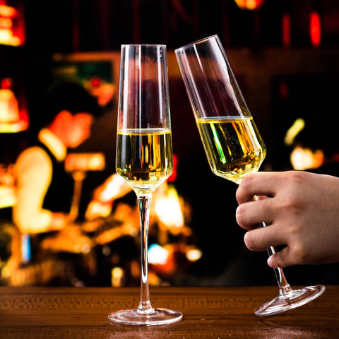 BACLIFE champagne flutes gift-ready packaging ideal for weddings and holidays.