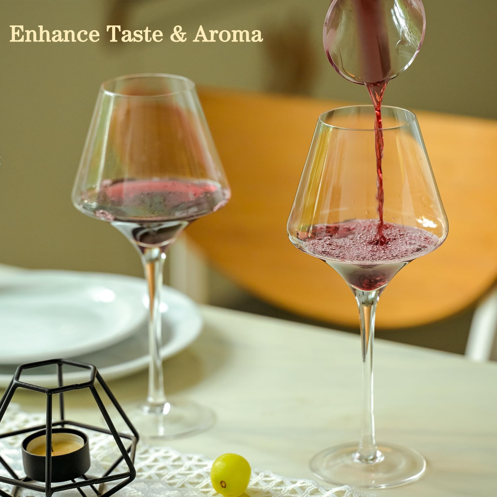 BACLIFE 100 percent lead-free crystal provides exceptional clarity to showcase wine color.