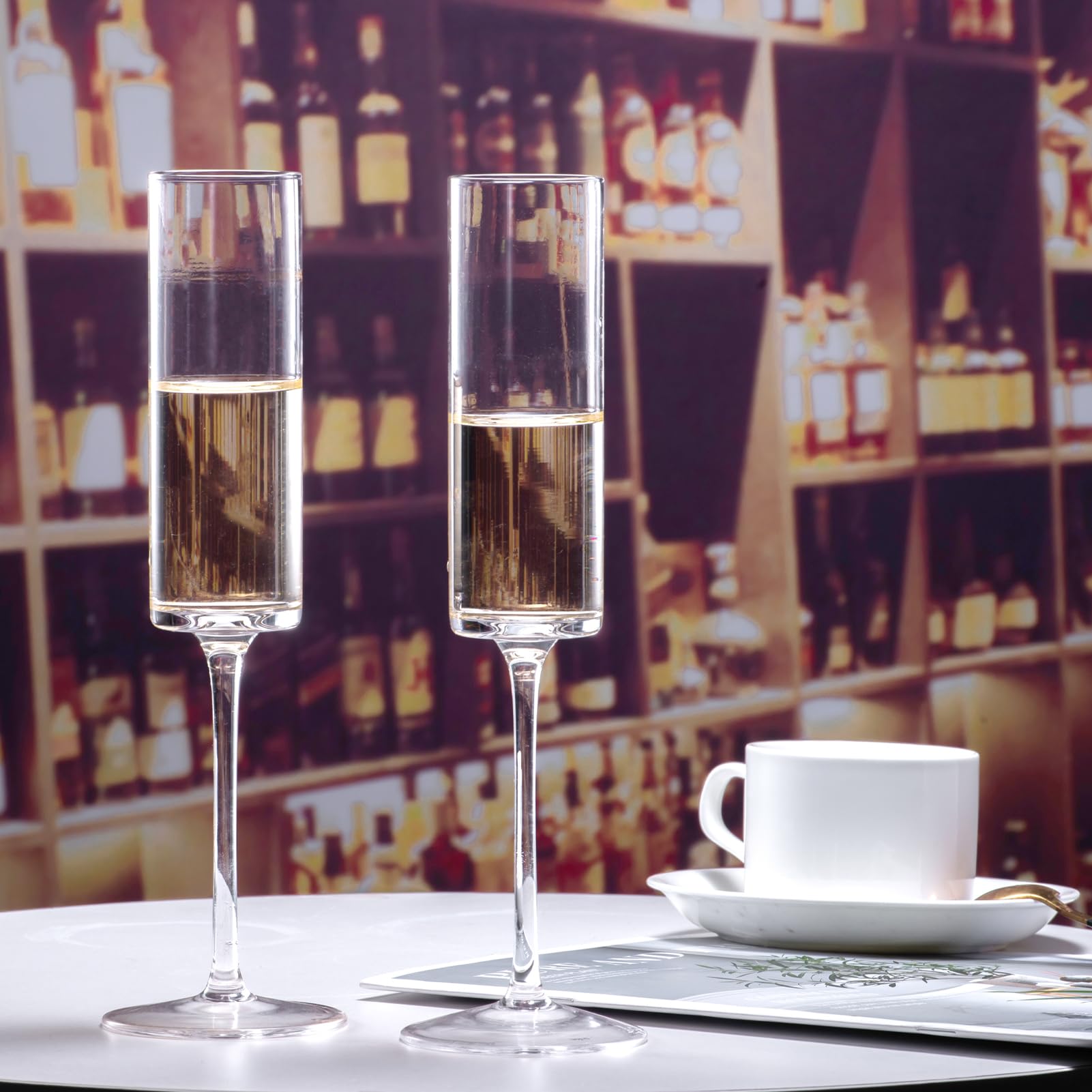 BACLIFE gift-ready champagne glasses set for anniversaries and celebrations