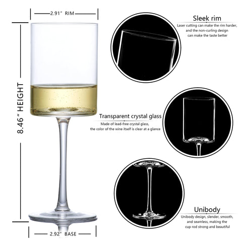 BACLIFE polished edge thin wall wine glass 15oz smooth lip contact.