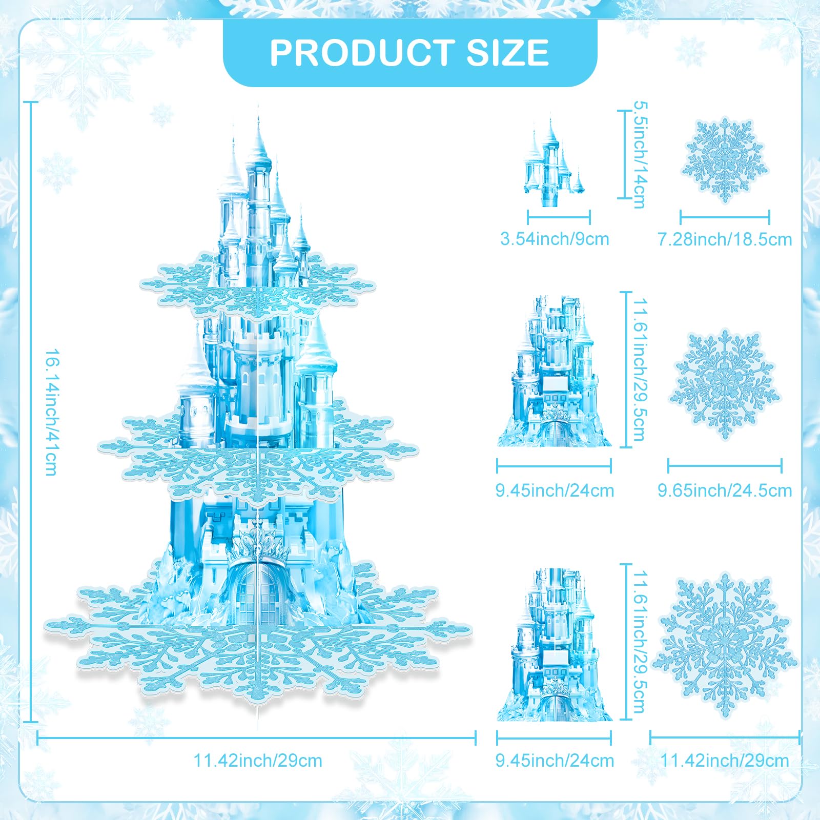 BACUTHY frozen 3-tier stand side view ideal for dessert display