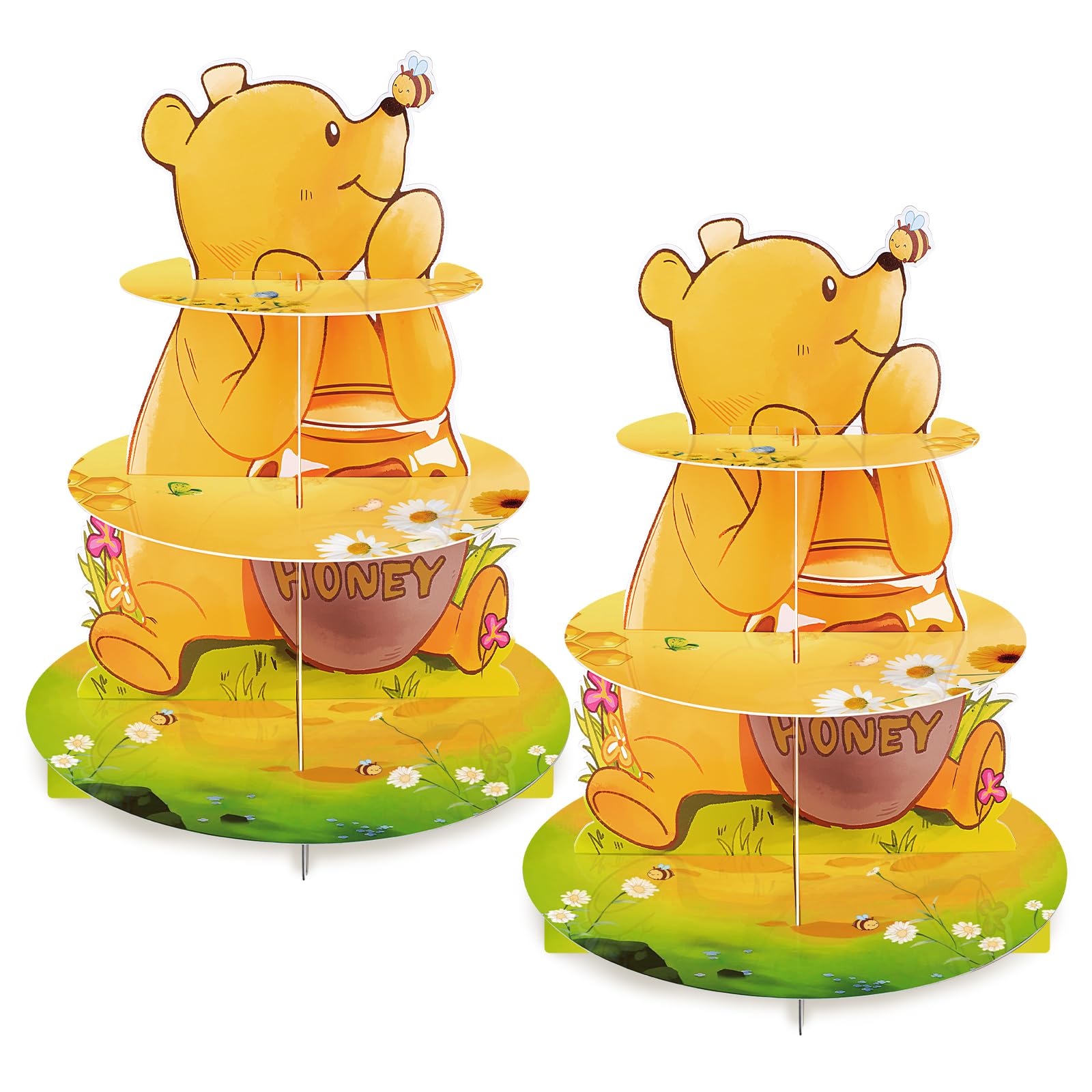BACUTHY Winnie cupcake stand assembly showing a sturdy three-tier display for treats
