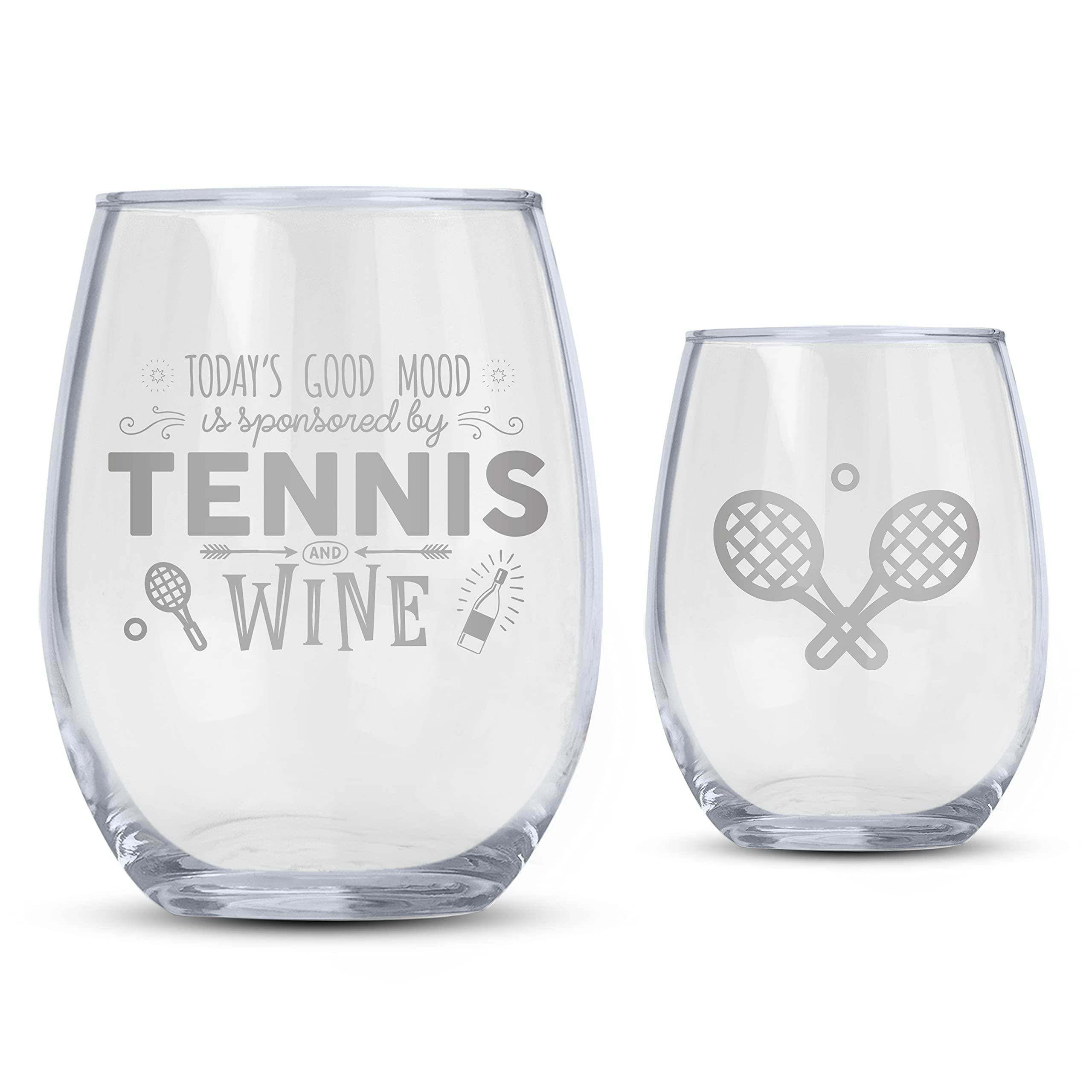 Bad Bananas metallic print detail on stemless glass shines during celebrations