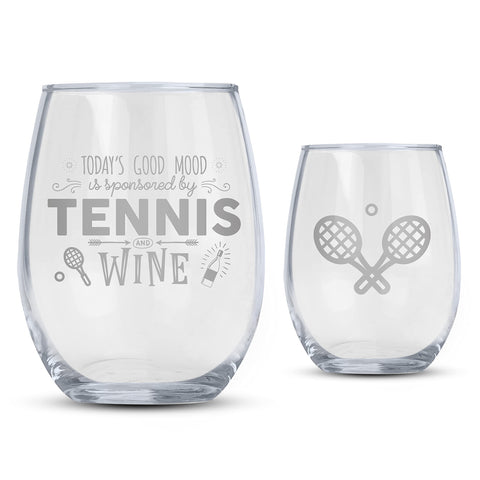 Bad Bananas metallic print detail on stemless glass shines during celebrations