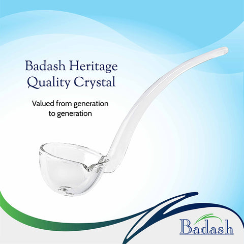 Badash glass ladle features built-in pour spout for precise portions