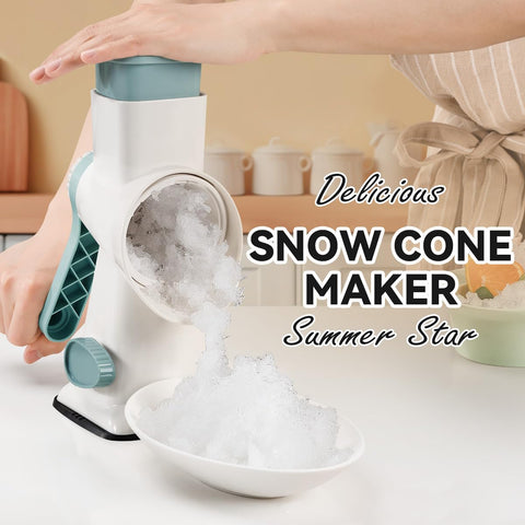 Badelite snow cone maker with suction feet for stable countertop use.