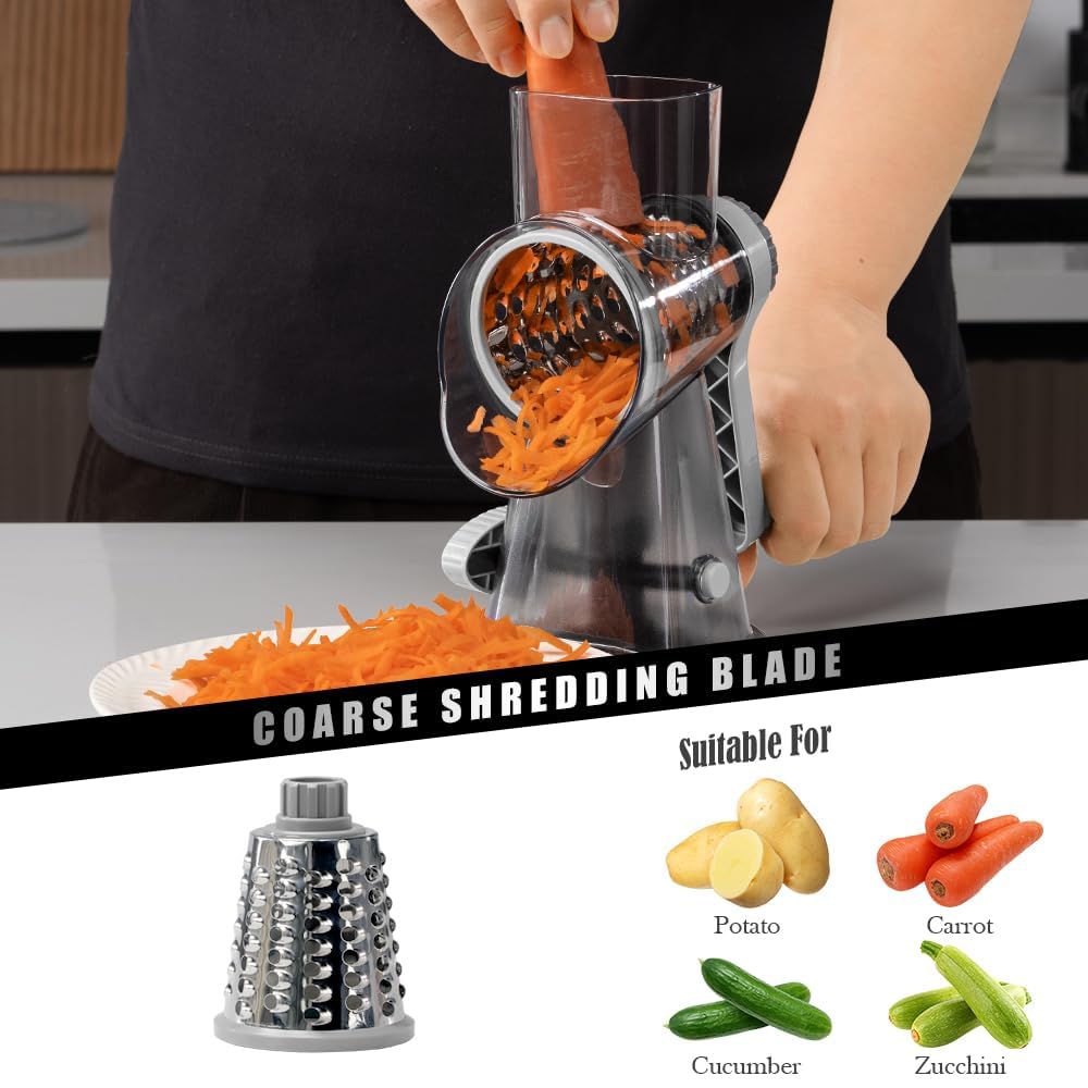 Badelite stainless steel blades deliver durable grating and slicing textures.