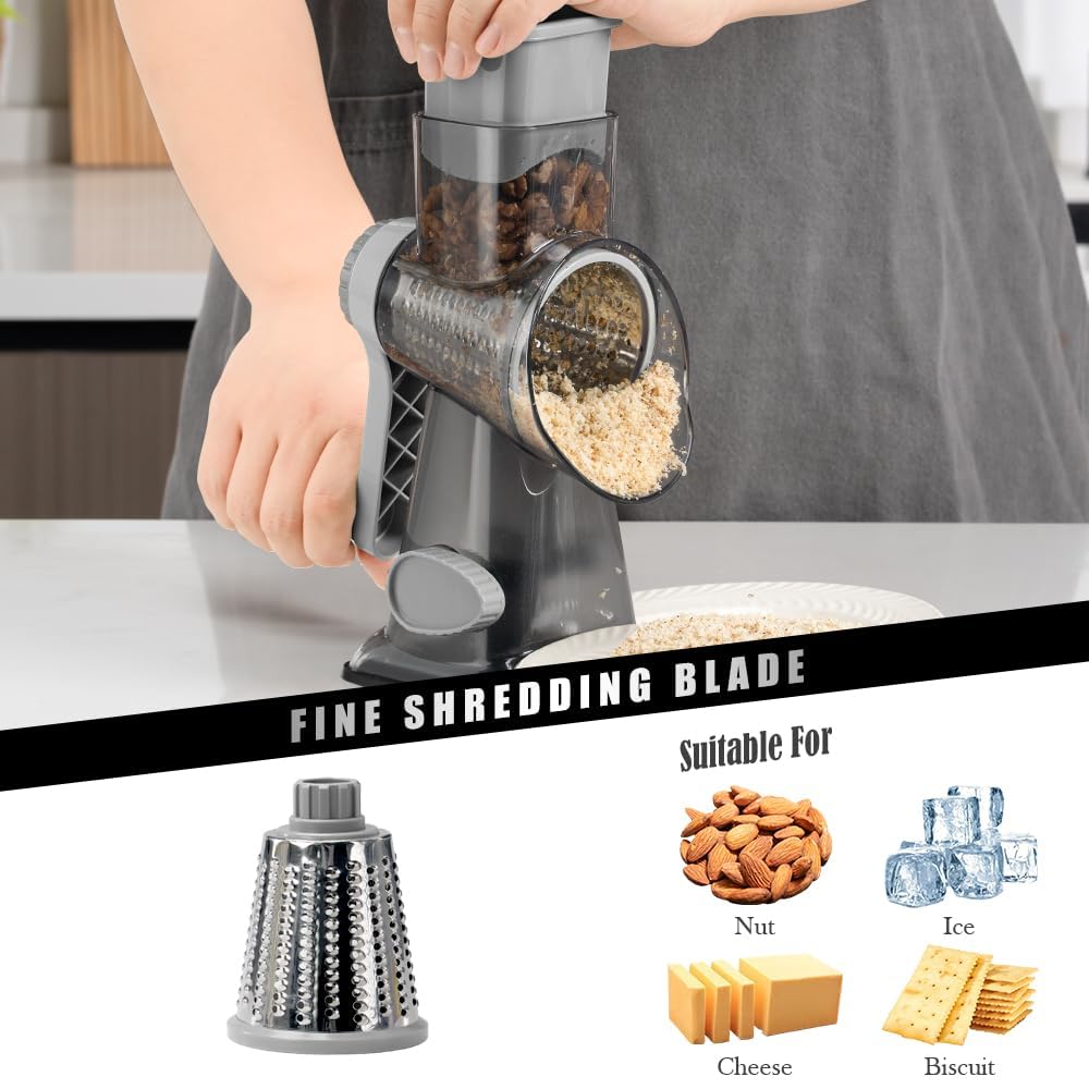 Badelite suction base keeps the grater stable on smooth countertops.
