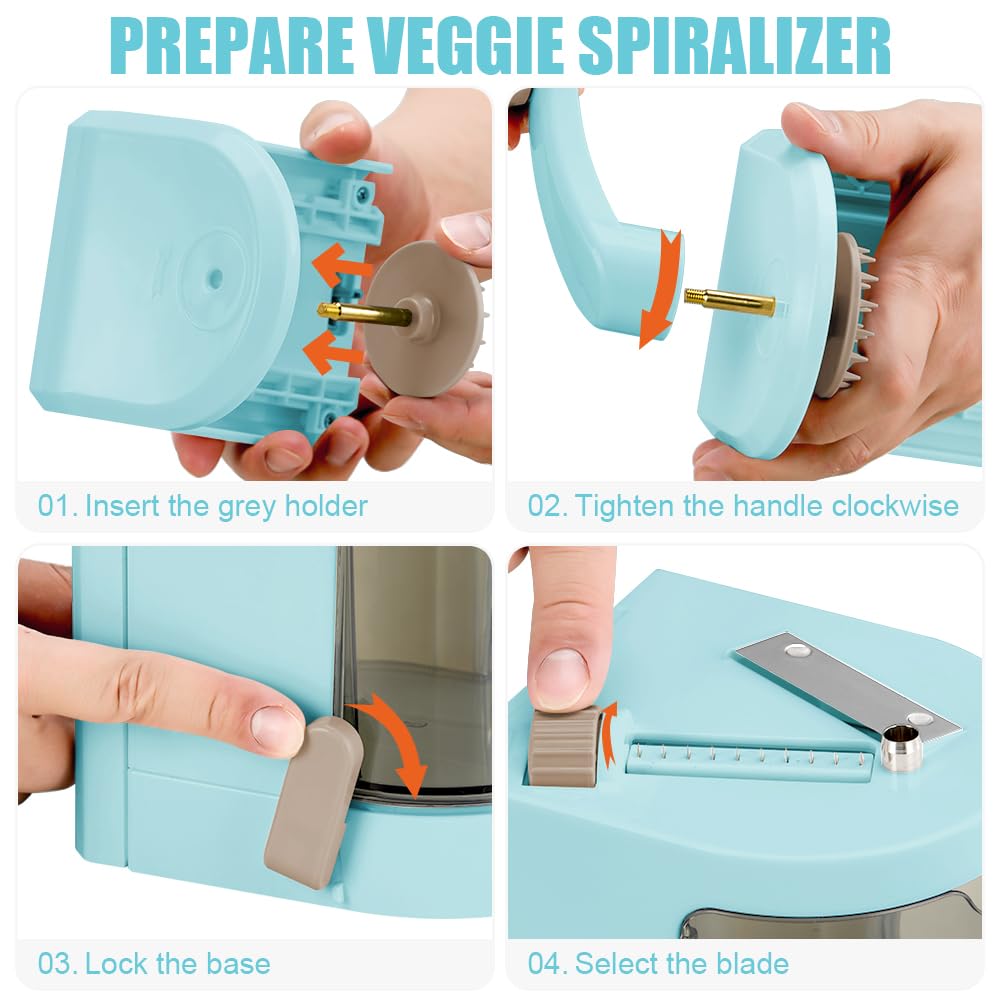 Badelite spiralizer easy cleaning with disassembly for quick washing.