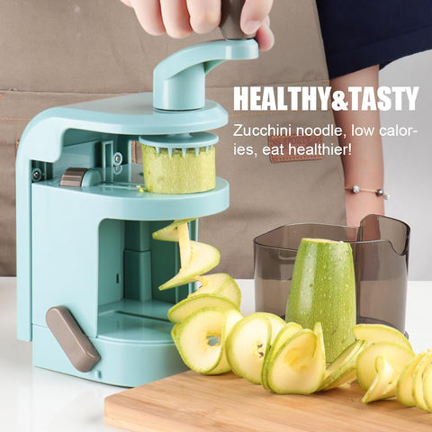 Badelite spiralizer rotating blade selector enables safe blade changes.