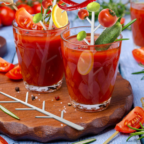 Baderke 7.87-inch skewers fit tall glasses for versatile garnish display.