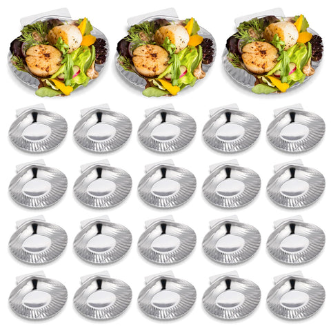 Baderke grillable shells 24-pack close-up showing durable stainless steel for grilling