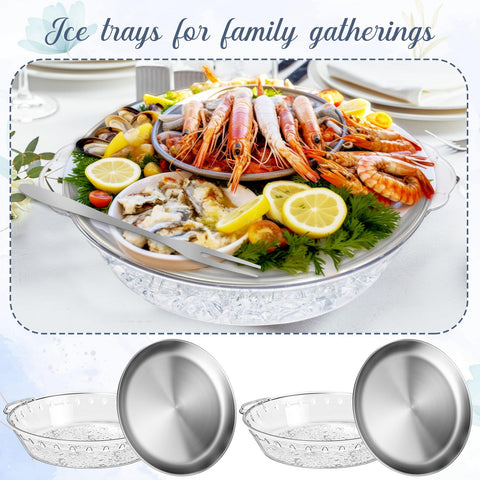 Baderke iced platter enhances seafood and fruit displays.