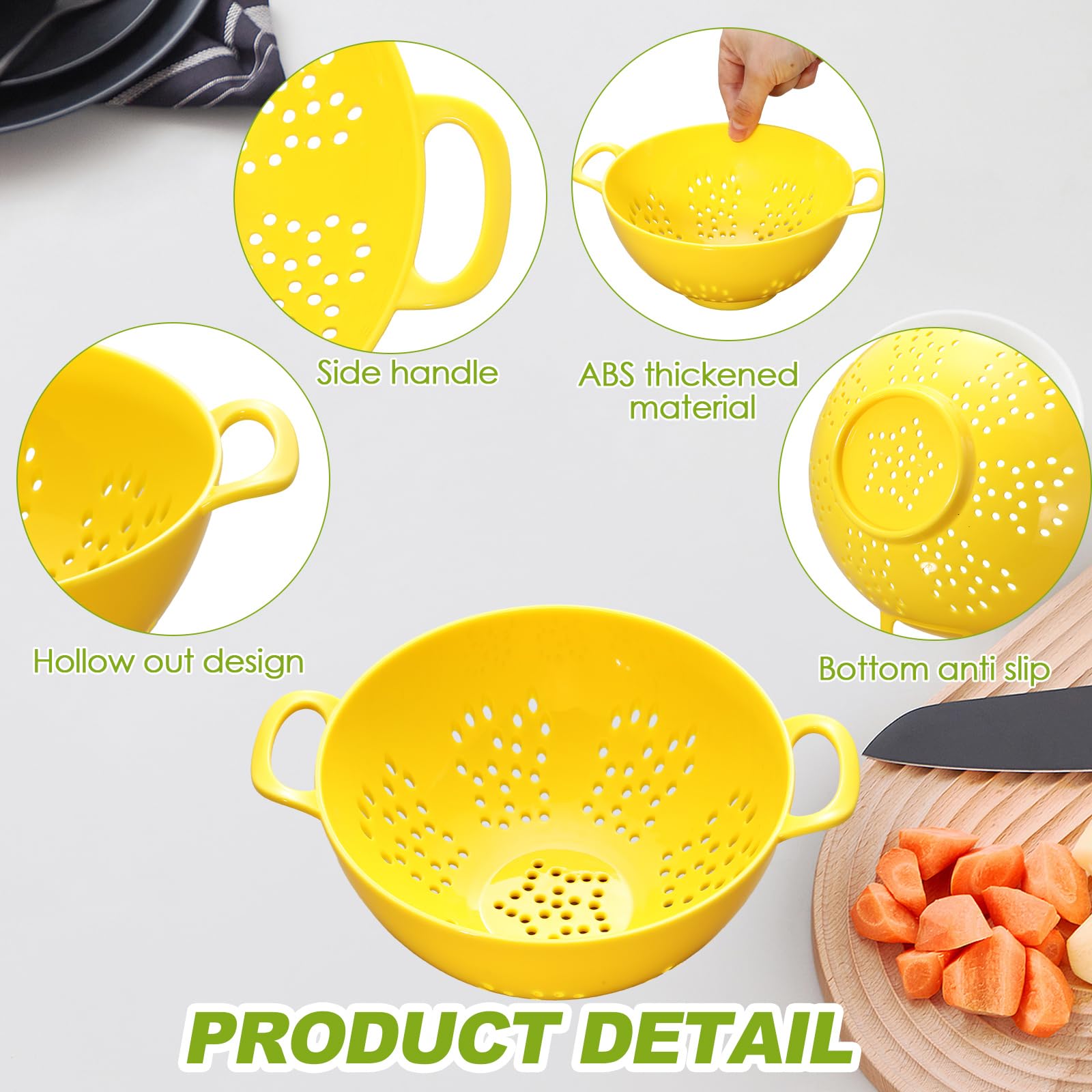 Baderke purple mini colander double-handles for easy draining