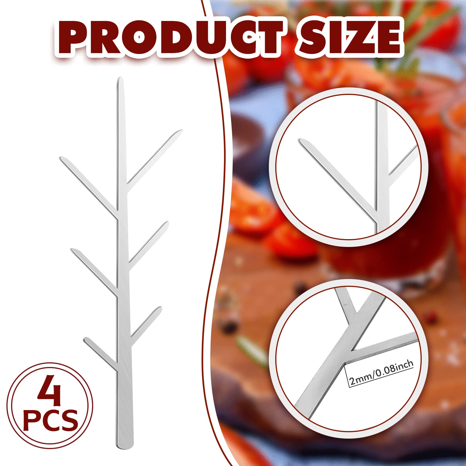 Baderke stainless steel cocktail picks showcase tree branch design for elegant garnish.