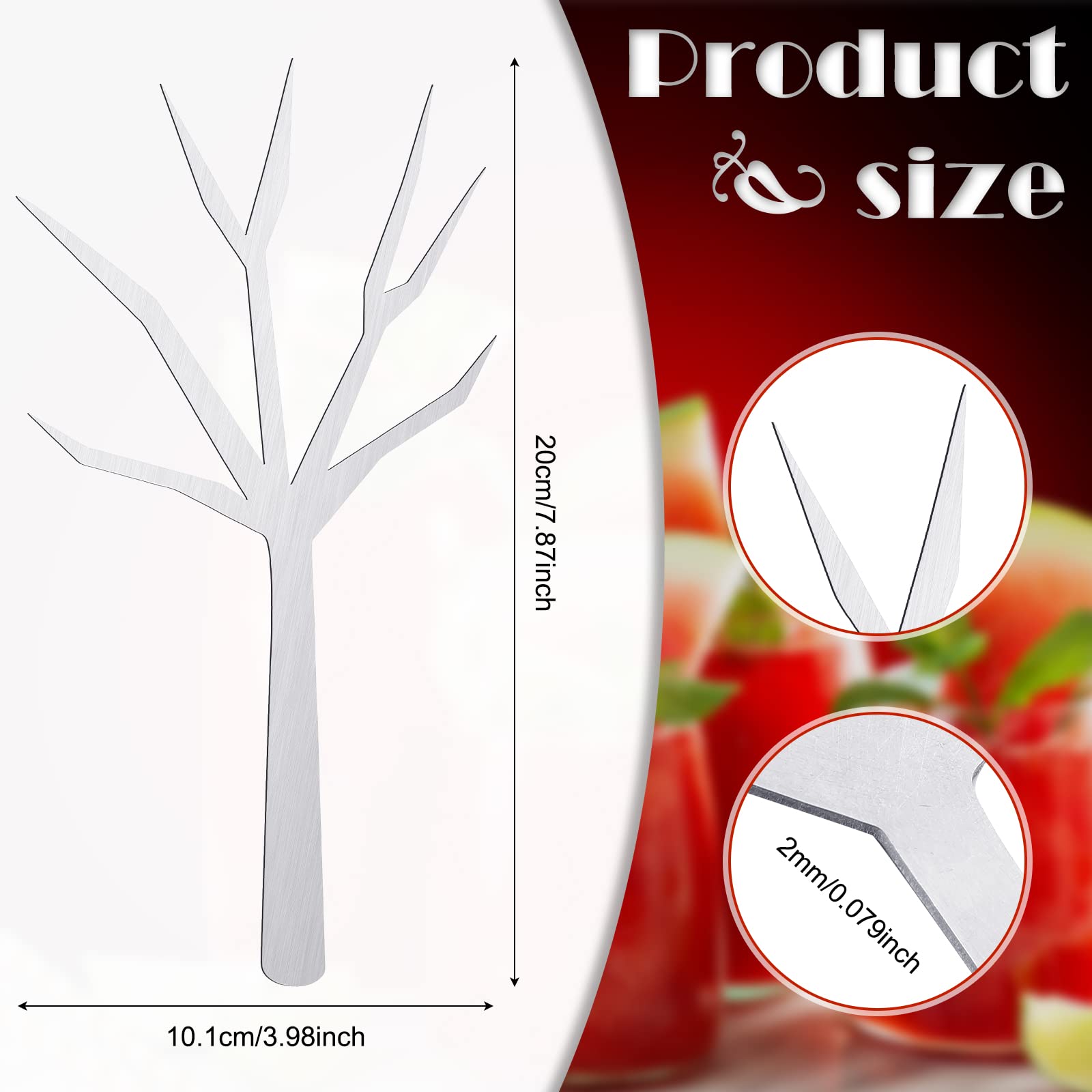Baderke stainless steel cocktail picks with tree design offer elegant garnishes for cocktails.