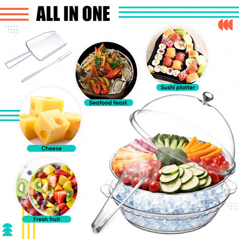 Baderke tray lid shields food from dust during events.