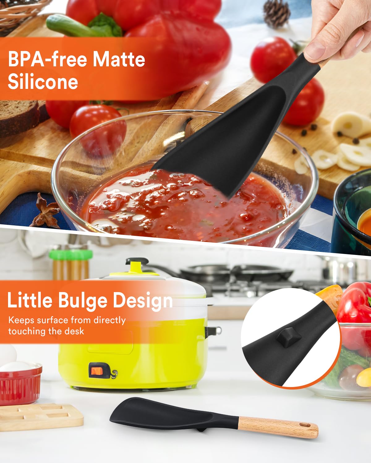 Badiano BPA-free silicone spoon keeps food safe from chemicals.