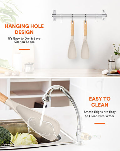 Badiano nonstick spoon cleans quickly with a rinse after use.