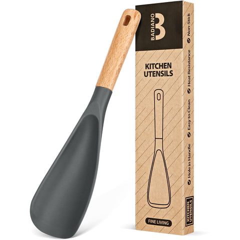 Badiano cooking spoon with heat-resistant silicone head for high-heat stirring and serving