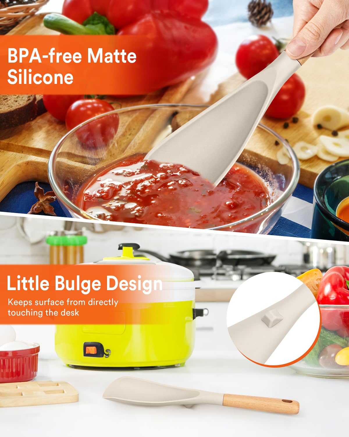 Badiano khaki 2-pack spoon bundle for easy cooking and serving.