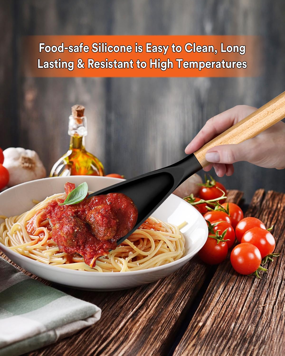 Badiano cooking spoon ideal for gentle mixing on nonstick cookware surfaces