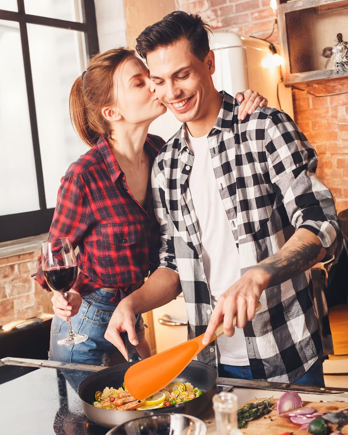 Badiano cooking spoon orange 11-4in length for precise stirring.
