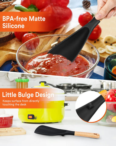 Badiano spoon edges are gentle on nonstick cookware to prevent scratches.