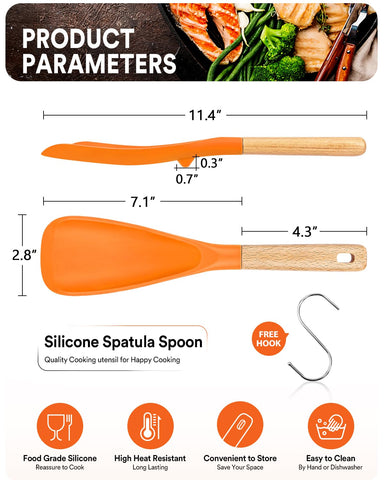 Badiano cooking spoon wood-handle ergonomic for comfortable, controlled grip.