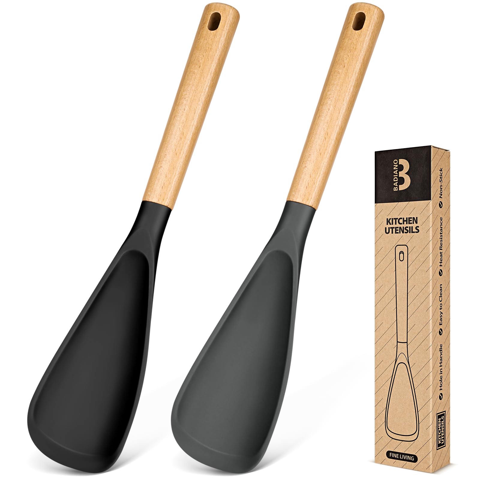 Badiano cooking spoon with wooden handle for precise stirring in busy kitchens