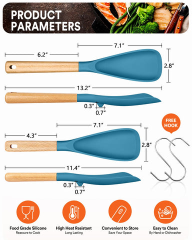 Badiano turquoise 13.4-inch spatula spoon ideal for large-batch stirring.