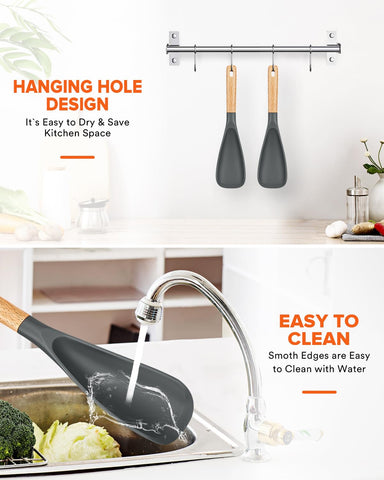 Badiano nonstick-friendly spoon used for serving and scraping sauces
