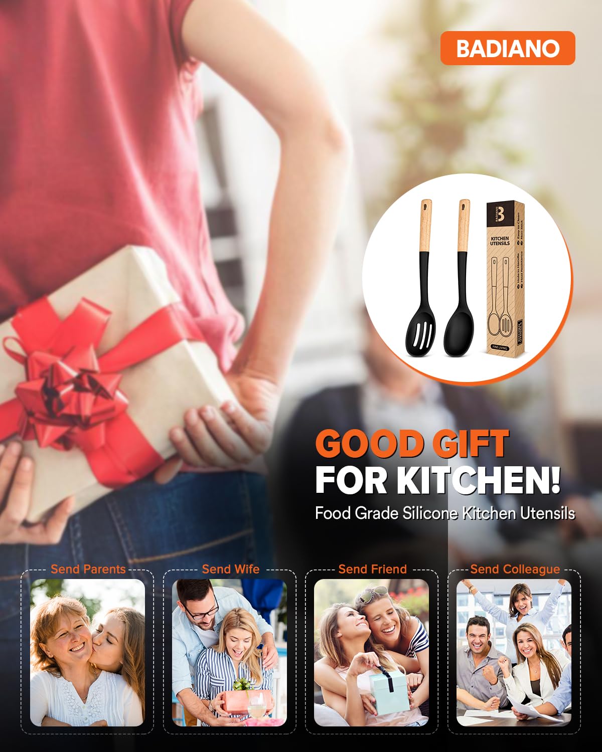 Badiano BPA-free spoon emphasizes durability and versatile kitchen performance for everyday meal prep.