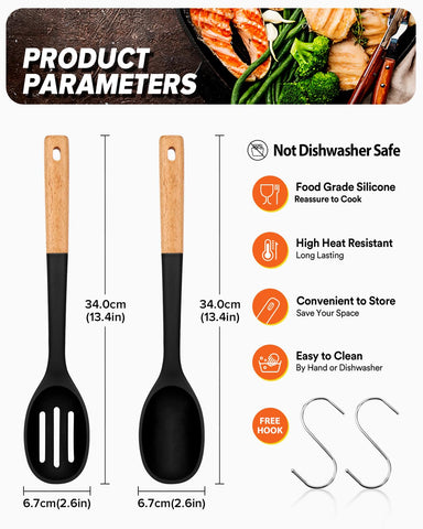 Badiano silicone spoon with wooden handle stays cool and comfortable during long stirring sessions.