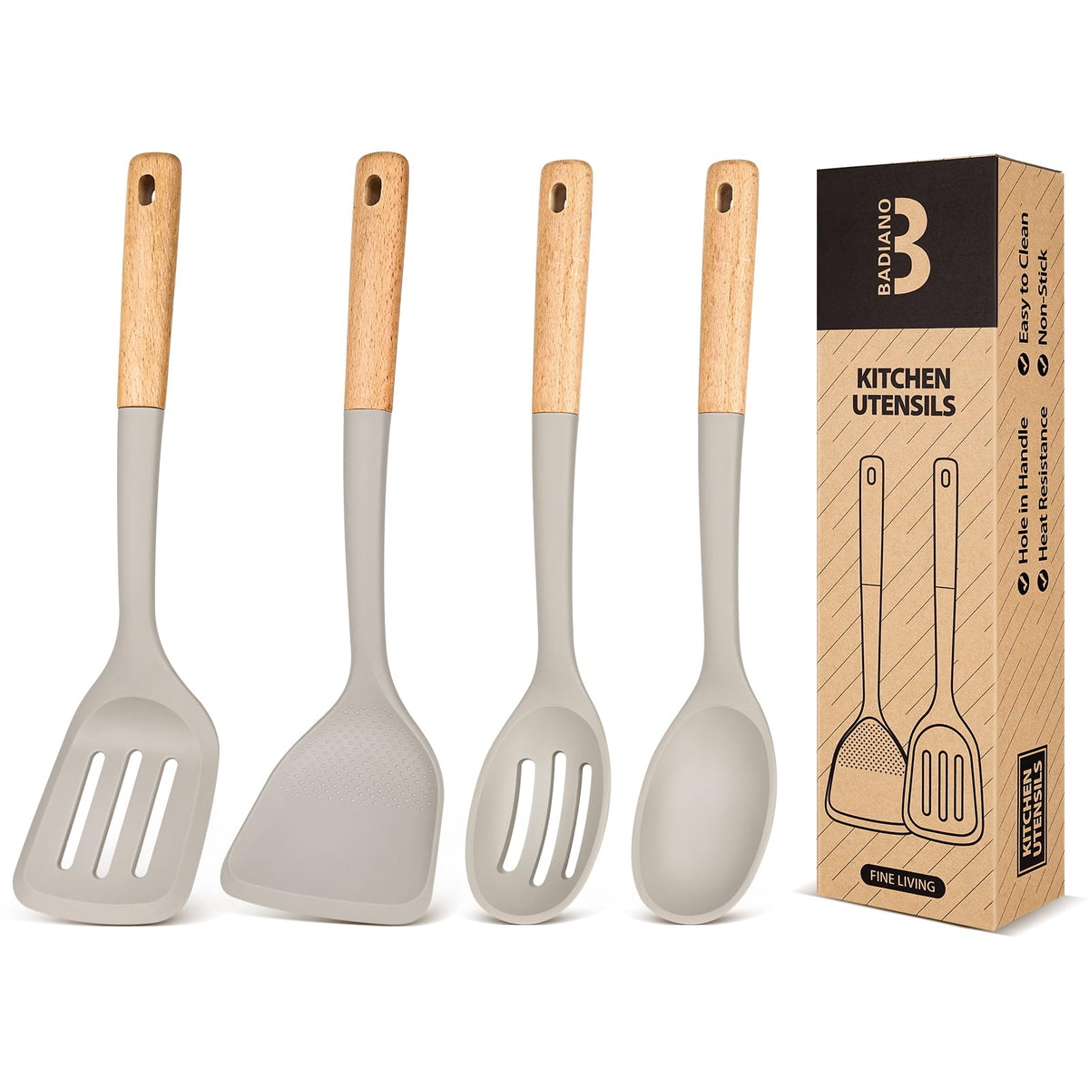 Badiano silicone turning spatula for flipping with nonstick protection.