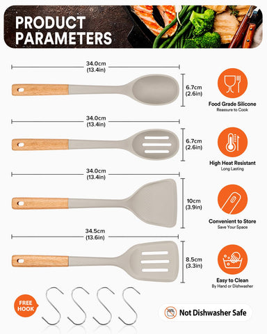 Badiano silicone serving spoon for safe, even serving.