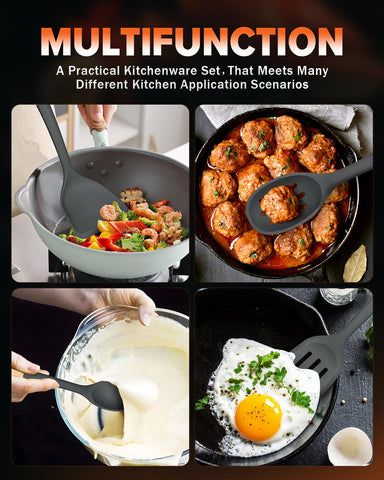 Badiano silicone slotted spoon drains liquids without scratching cookware
