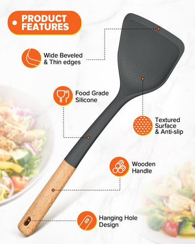 Badiano silicone stirring spatula smooth turning with a safe edge