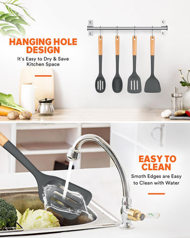 Badiano wood-handled design stays cool for comfortable cooking grip