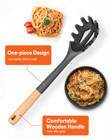 Badiano Silicone Pasta Fork noise-free design reduces clatter during cooking