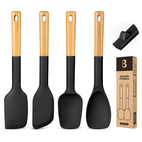 Badiano silicone spatula spoon set heat resistant for versatile mixing and scraping.