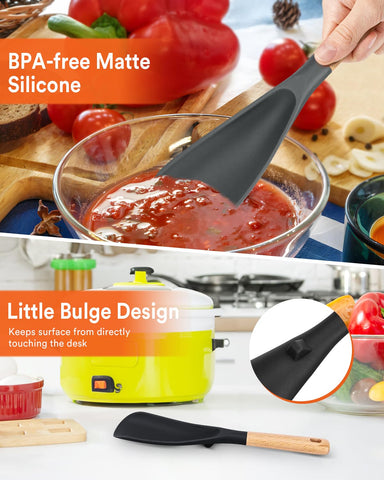 Badiano silicone spoon gentle on nonstick surfaces, preventing scratches during cooking.